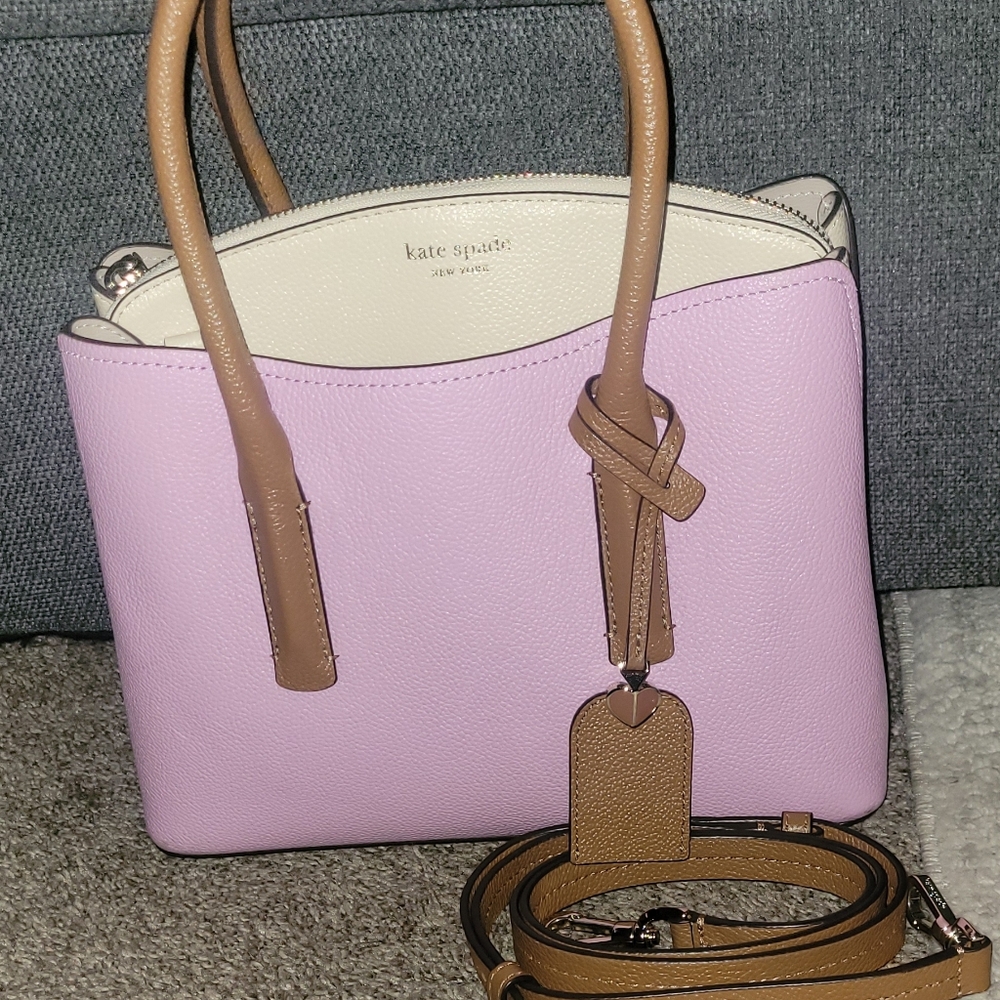 Kate Spade Lavender and Tan Crossbody Bag